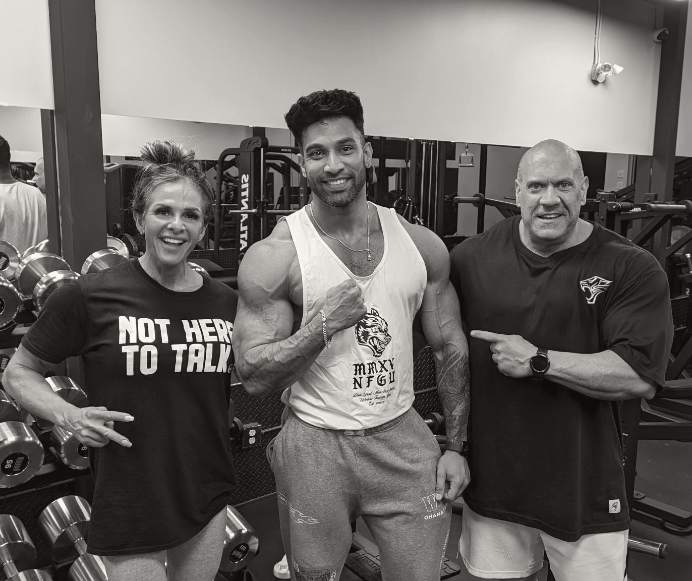 Aaron and Eleni on the gym floor